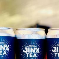 Jinx Tea 25.4Oz · Cold-brewed carbonated organic tea. 
Raspberry Lemonade flavor :contains caffeine
Ruby Punch...