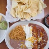 Escondido Especial · Four of your favorites in one meal. Start with a chicken, ground beef or shredded beef taco ...