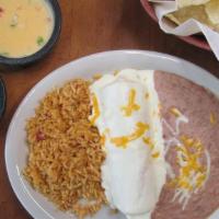 Choose One · Choose one item.Served with Mexican rice and your choice of beans (re-fried, steamed pinto o...