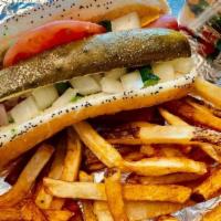Kids Hot Dog Meal · Kids Meals come with a HALF portion of fresh cut fries and a drink choice of Juice Box or Wa...