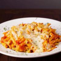 Mostaccioli Alforno Pasta · Noodles covered in marinara, ricotta cheese, and melted mozzarella. Served with marinara or ...