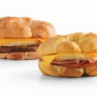 Croissant Breakfast Sandwich · Choose between sausage, ham and bacon