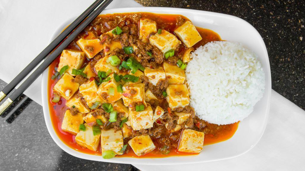 Mapo Tofu W/ Minced Beef · Spicy. Popular Chinese dish from the Sichuan province.