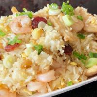 Yang Chow Fried Rice · Chinese sausage, chicken, shrimp, egg, scallion.