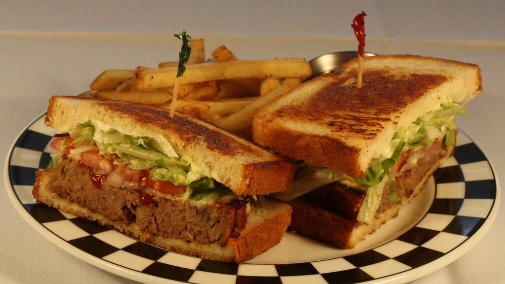 Diner Meatloaf Melt · Muenster cheese, LTO, BBQ, and mayo.  (We apologize but meatloaf without mushrooms is unavailable).