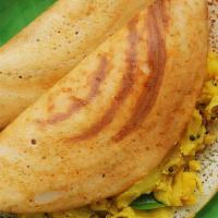 Masala Dosa · Rice pancake (with Masala Curry) originating from South India, made from a fermented batter ...