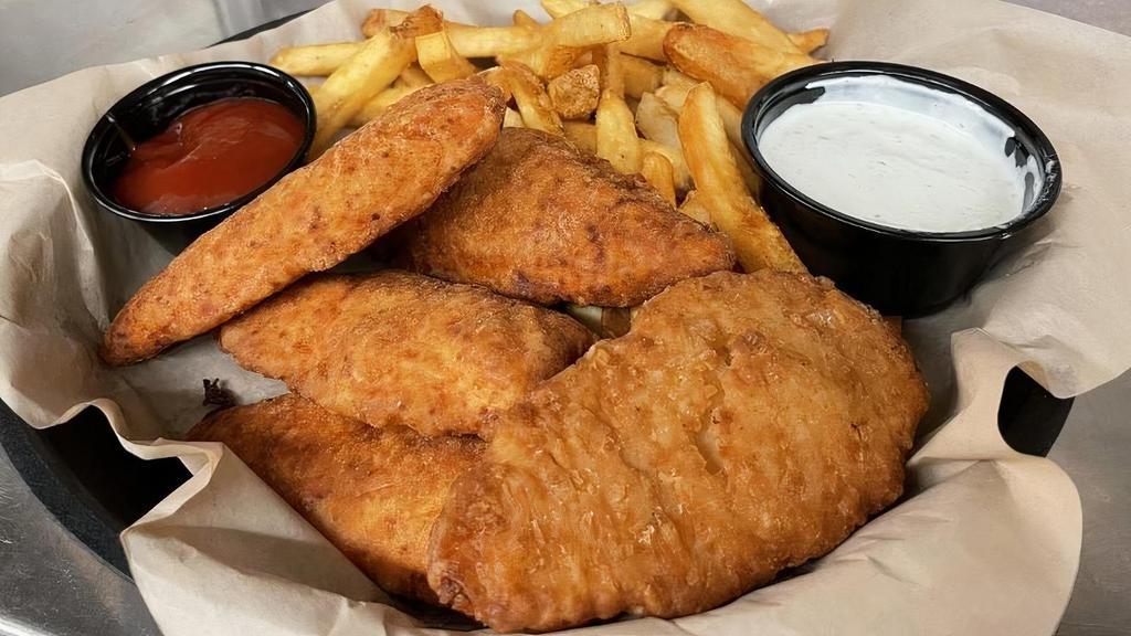 Chicken Tenders · Lightly breaded and fried, served with French Fries