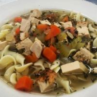 Bowl Chicken Noodle · Our chicken noodle soup served with egg noodles