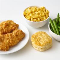 Tender Meal · 2 chicken tenders, 2 small sides, and a roll/biscuit. Serving size: 1.