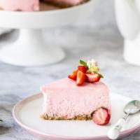 Strawberry Cheesecake · Creamy, rich NY-style cheesecake with a sweet strawberry topping.