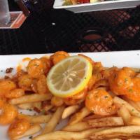 Boom Boom Shrimp · Fried shrimp, boom boom sauce, fries.