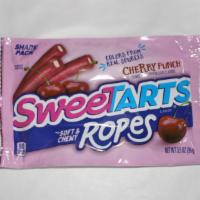 Sweetarts Soft & Chewy Ropes Cherry Punch Candy 3.5 Oz · Soft & Chewy with a tangy cherry flavored filling, SweeTARTS Ropes Cherry Punch explode with...