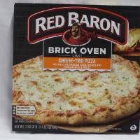 Red Baron® Brick Oven Crust Cheese Trio Pizza 17.82 Oz. · Mouth-watering mozzarella, provolone and parmesan cheeses on top of the unique Brick Oven cr...