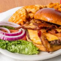 Cheeseburger · Angus patty served on a butter toasted bun with choice of cheese topped with lettuce, tomato...