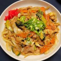 Yaki Udon · Udon noodles stir-fried in teriyaki sauce with vegetables