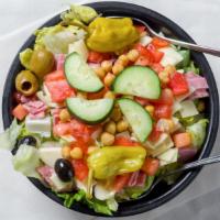 Antipasto Salad · Small: 1 to 3 servings, large: 4 or more. The perfect appetizer or side dish with your pizza...