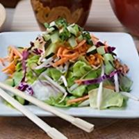 Lulu’S House Salad · Greens, carrots, red cabbage, cucumbers, scallions, bean sprouts