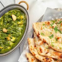 Saag Paneer · Homemade cheese cubes cooked in spinach based sauce.