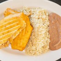 Chimichangas · Vegetarian. Your choice of chicken or steak. Comes with a side of rice, beans, lettuce, toma...
