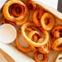 Beer Battered Onion Rings · Bent arm ale premium craft beer battered for outstanding flavor and crunch.