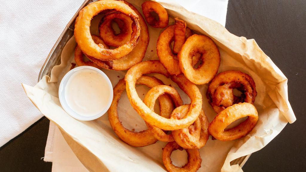 Beer Battered Onion Rings · Bent arm ale premium craft beer battered for outstanding flavor and crunch.