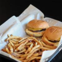Burger Sliders · Two Sliders with American Cheese