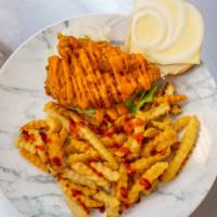 Chicken Sandwich Combo · Crispy Chicken Sandwich,  fries and 16oz drink