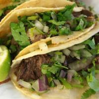 Mexican Street Tacos (4) · Corn or flour tortilla tacos with your meat choice topped with cilantro, onions, and salsa t...
