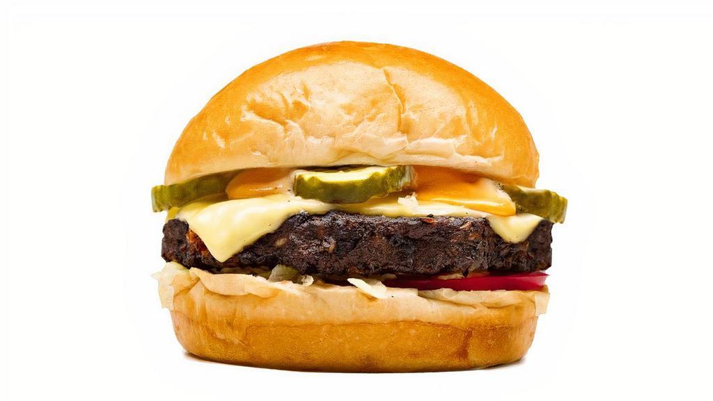 Chipotle Black Bean · Brioche Bun, Topped with Pepper Jack Cheese, Caramelized Onions, Pickles and Good Burger Sauce