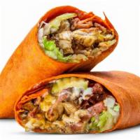 Chicken Bacon Ranch Wrap · American Cheese, Turkey Bacon, Lettuce, Tomato, Pickles, Ranch and Mayo