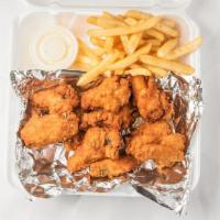 Buffalo Wings · Served with fries.