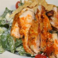 Buffalo Chicken Salad · Choice of grilled or crispy chicken, served with romaine lettuce, tomato, red onion, cucumbe...