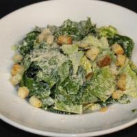 Caesar Salad (No Chicken) · Romaine with croutons, Parmesan cheese and topped with Caesar dressing.