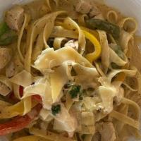 Five Pepper Chix · Grilled Chicken, Yellow, Red, and Green Peppers, Black Pepper and Lemon Pepper Sauteed in Ro...