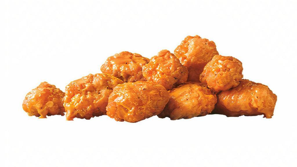 Buffalo Sauced Jumbo Popcorn Chicken® · Our Jumbo Popcorn Chicken made with breaded 100% all-white meat chicken and coated in a spicy, Buffalo sauce. This cravable favorite makes for a great snack or paired as a meal.