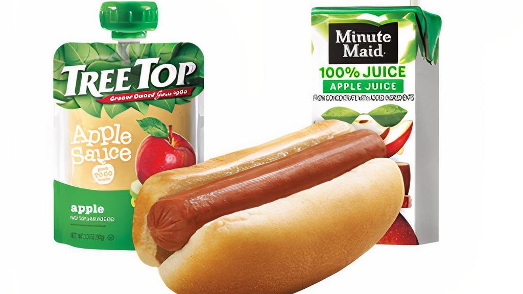 Wacky Pack® 100% Beef Hot Dog · Take a bite out of Americana with SONIC's Premium Beef Hot Dog. It's made with 100% pure beef that's grilled to perfection and served in a soft, warm bakery bun.  Includes Kid Sized Drink & Side Item, plus a Fun Toy.