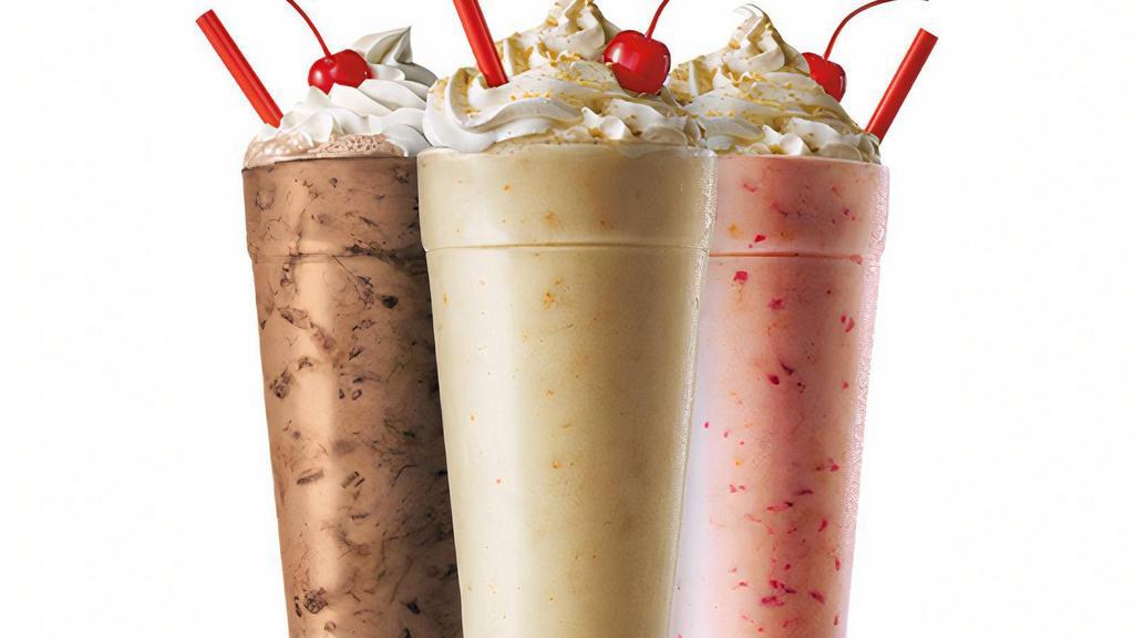 Hand-Mixed Master Shakes · SONIC’s classic shake made even more indulgent with premium flavors and ingredients, then finished with whipped topping and a cherry.
