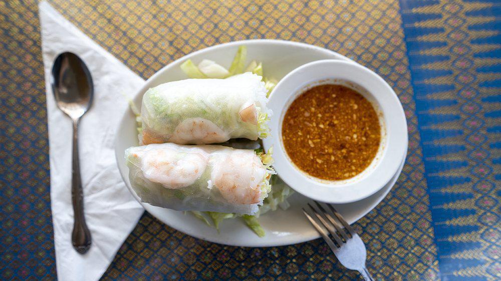Fresh Rolls (4) · Carrot, lettuce, cucumber and cilantro wrapped in rice paper.
Choice of chicken, shrimp, or veggies.