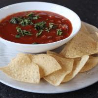 Chips And Hot Salsa Small · Served with corn tortilla chips.
