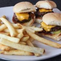 Lunch Angus Sliders* · Three Angus beef mini-burgers. Served with natural-cut fries.