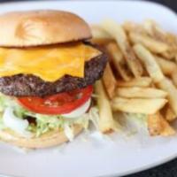 Lunch Angus Cheeseburger* · Served with natural-cut fries.