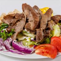 Gyro Salad · Our Greek salad with thin-sliced gyro meat.
