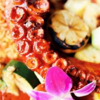 Pulpo Al Pastor  · Char-grilled octopus / veggies / rice / asparagus