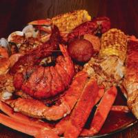 Lobster Tail Special · One lobster tail, one cluster of snow crab, half pound headless shrimp, quarter pound sausag...