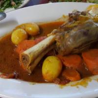Lamb Shank · With potatoes, carrots, and spices.

Cooked to order: consuming raw or undercooked meats, po...
