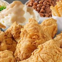 Chicken (16) Or Tenders W/4 Large Sides · 16 pcs Chicken or Tenders and your choice of 4 large sides.