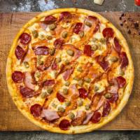 All Meat Pizza · Generous amounts of sausage, pepperoni, mozzarella and fresh pizza sauce with your choice of...