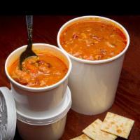 Chili · 9 oz of Bub’s famous beef chili or soup served in a french bread bowl or cup. Same ounces fo...