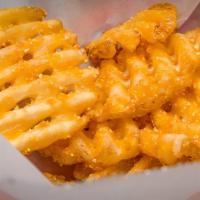 Waffle Fries · For a twist, try our amazing, crunchy waffle fries.
