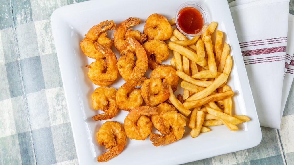 Medium · 14 pc med shrimp, served with bread and coleslaw, fries or cajun rice